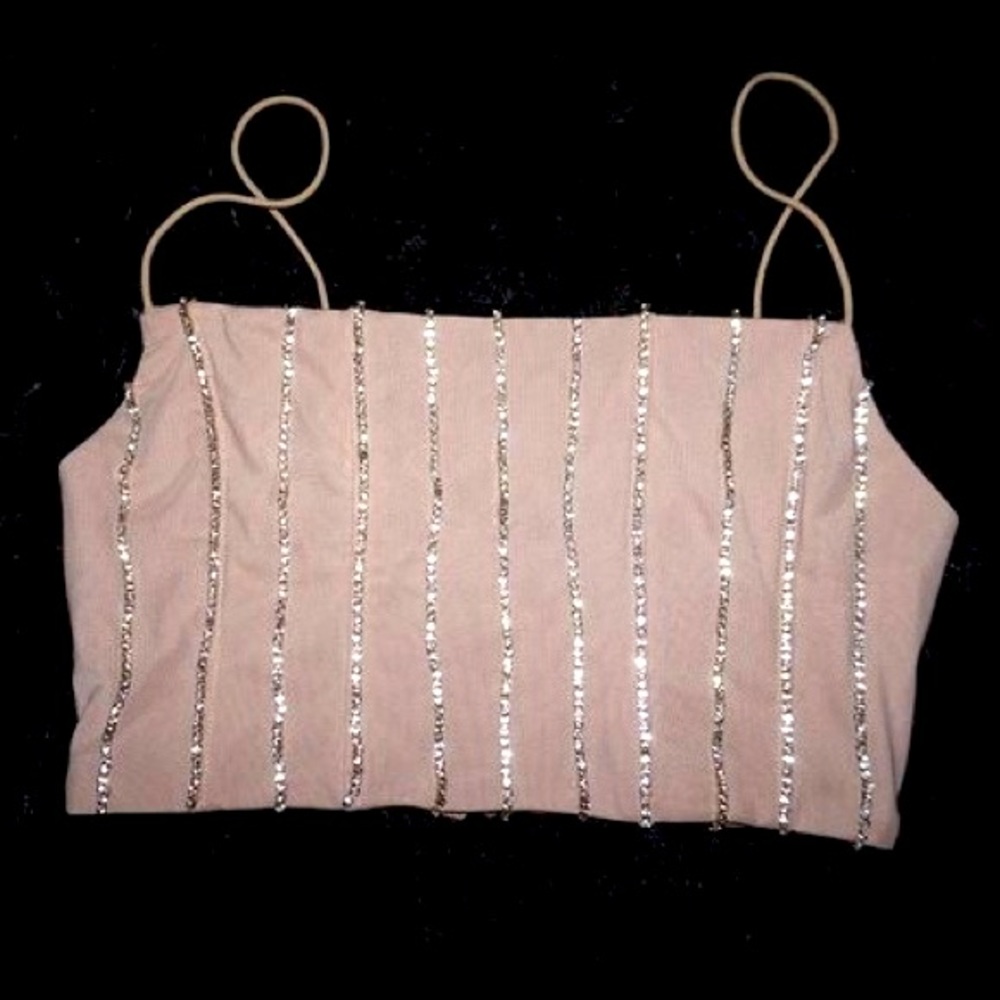 Rhinestone Crop Top